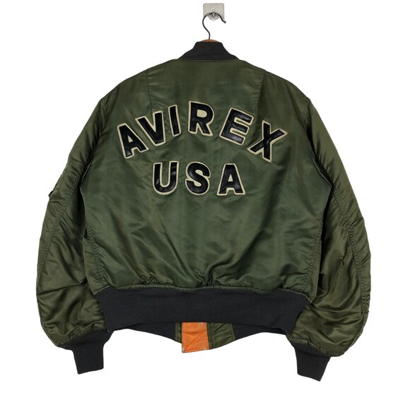 Vintage Avirex MA-1 Bomber Jacket, Reversible, Embroidered Logo (M
