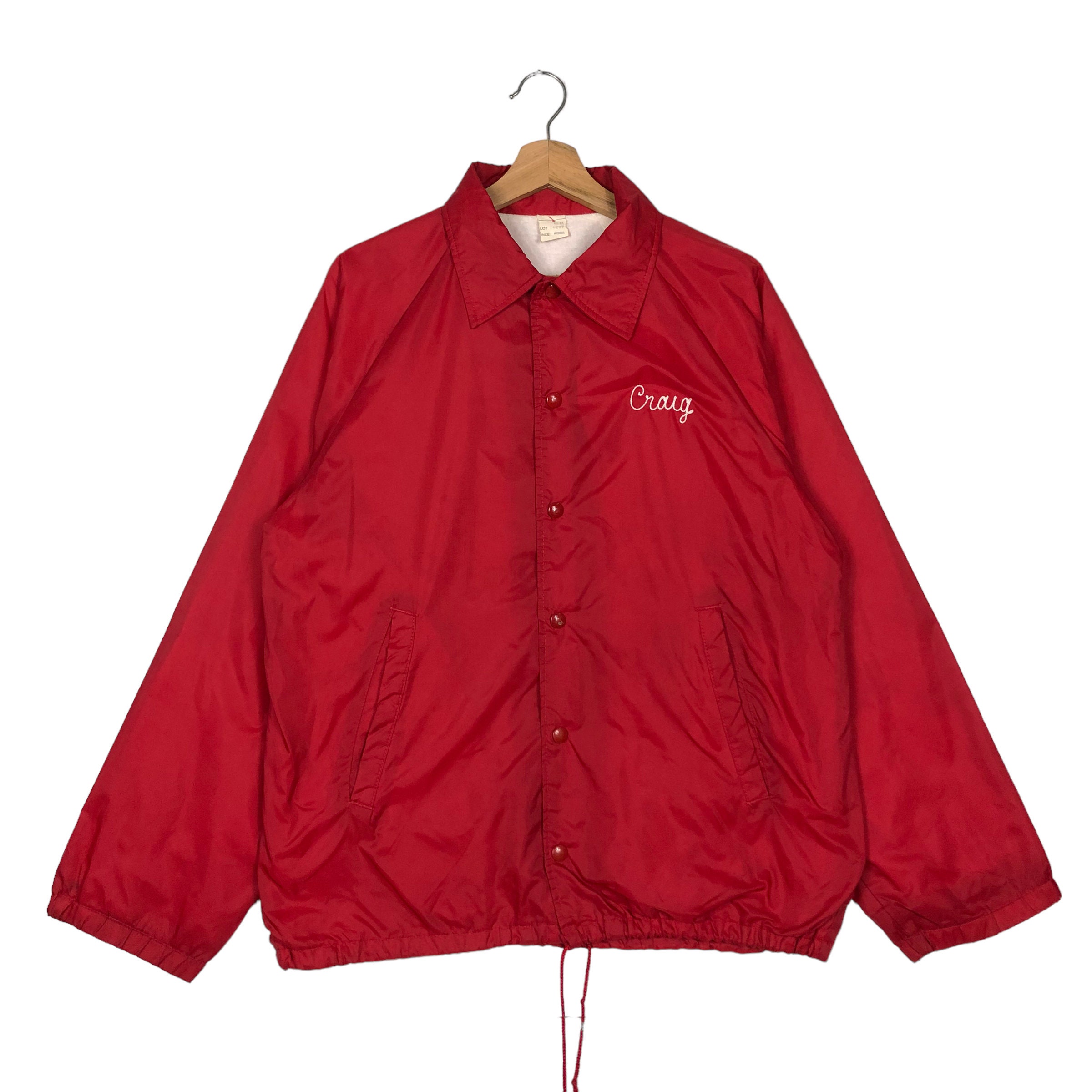 ジャケット・アウター 80s Vintage Coach Jacket Made in USA 80's Vintage Made in USA Coach Jacket Croug Big Logo - Etsy