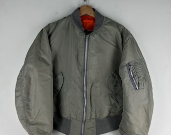 Vintage 90s Alpha Industries MA-1 Bomber Jacket, USA Made, Medium