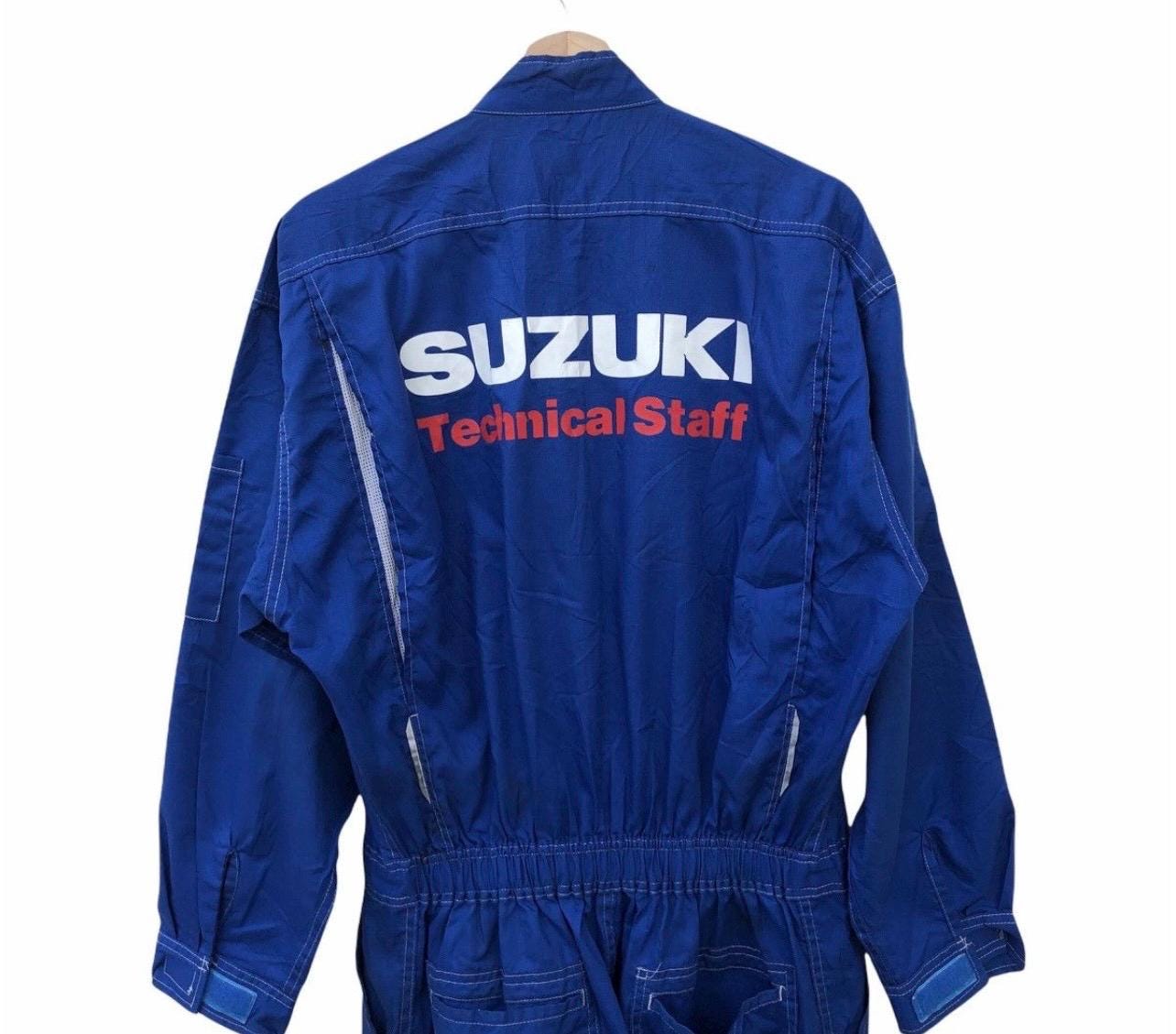 Vintage Suzuki Racing Coverall, Staff Patches, Mechanic Jumpsuit