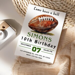 Football Invitation Template, Printable Birthday Invitation, Sports Party Invite, All Star Sports Invitation, Kids Party Invite