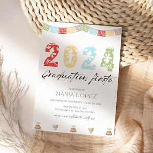 Invitación de fiesta de graduación, plantilla de anuncio de graduación, invitación de graduación de secundaria, plantilla de invitación vertical