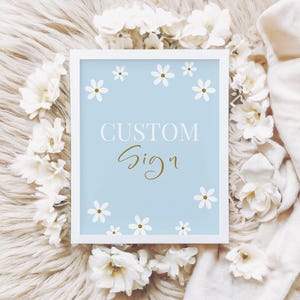 Editable Daisy Baby Shower Custom Sign, Baby Blue Daisy Baby Shower, Custom Poster, Boho Daisy Baby Shower Decoration, Groovy Daisy