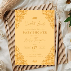 Invito Baby Shower Cielito Lindo, Invito Baby Shower, Invito digitale Boho, Invito Baby Shower neutro, Papel Picado, Invito Talavera