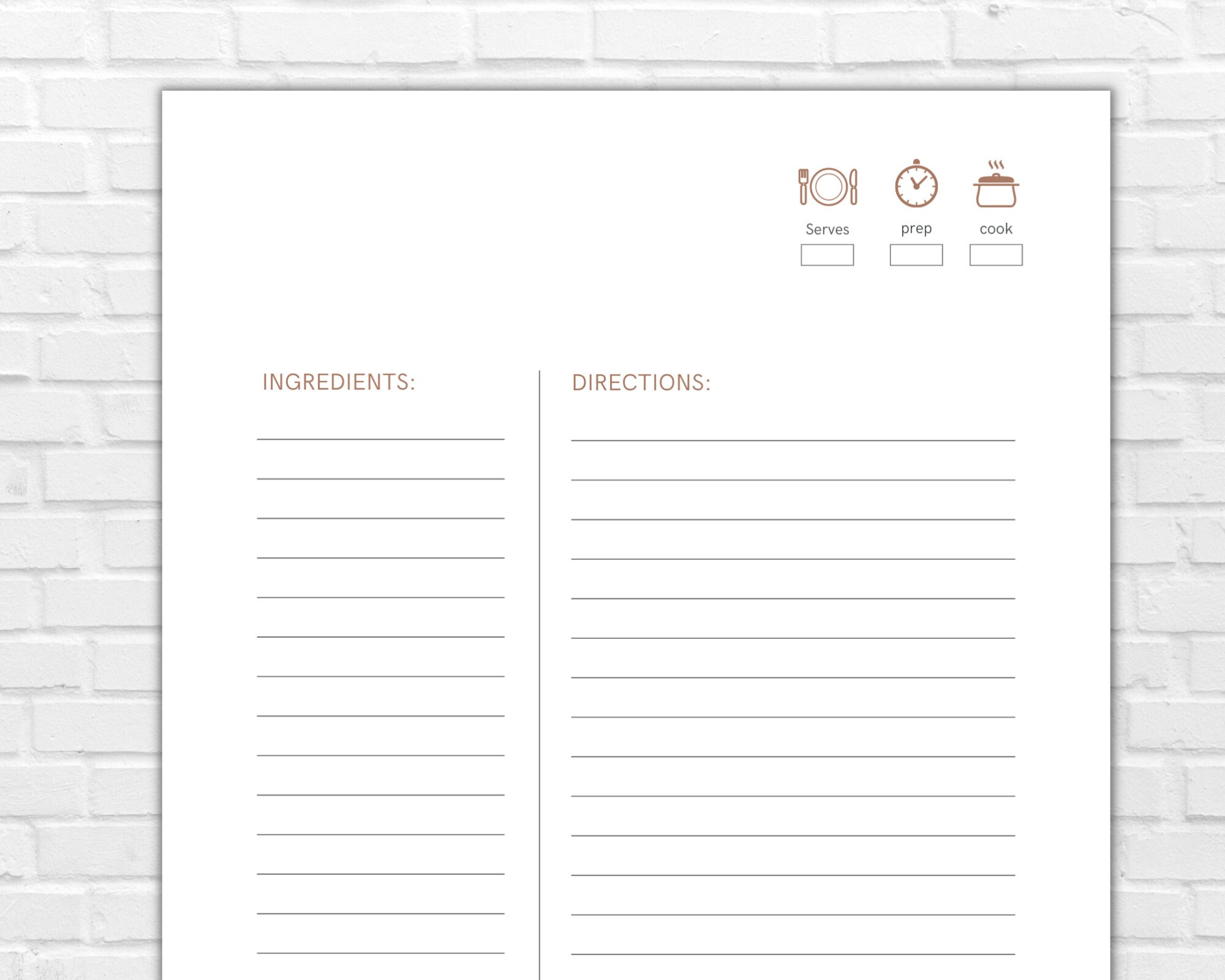 Editable Recipe Card Template Printable Recipe Planner Etsy Australia