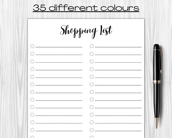 Printable Shopping List Grocery List Printable Stationary - Etsy Australia