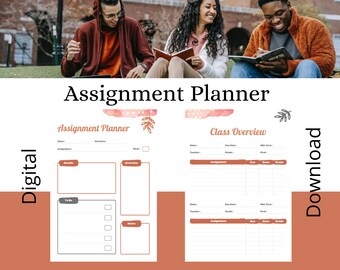 Assignment Planner | Assignment Tracker | Study Planner | Academic Planner | Homework Planner | College Planner | School Planner