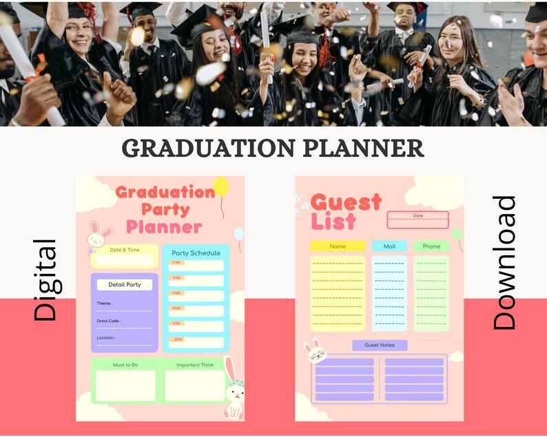 Graduation Party Planner, Printable Graduation Planner, Graduation ...