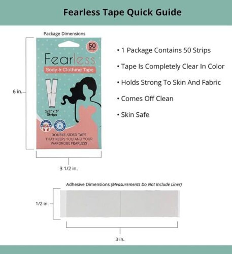 Fearless Body and Clothing Tape Doublesided Waterproof Fashion Tape 50