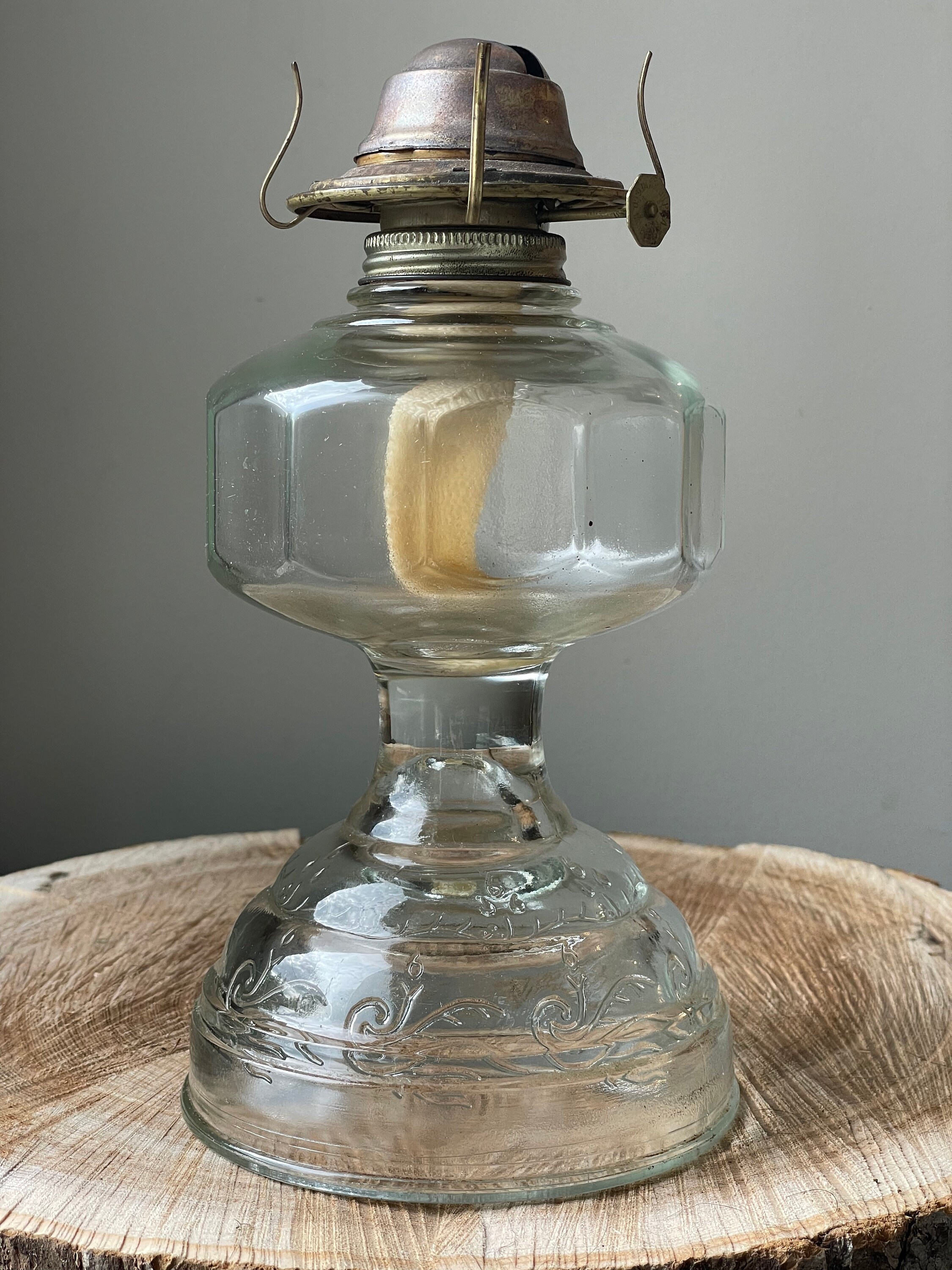 Antique Eagle Clear Glass Oil Lamp Mid Century 1960s Risdon Etsy Canada