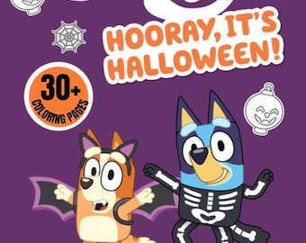 Bluey Halloween Coloring Pages – 25 Printable Kids Activities (Instant Download)