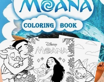 Moana Coloring Book, 60+ Printable Pages (Digital Download)