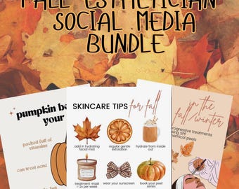 Fall Esthetician Instagram Posts | Skincare Social Media Templates (Digital Download)