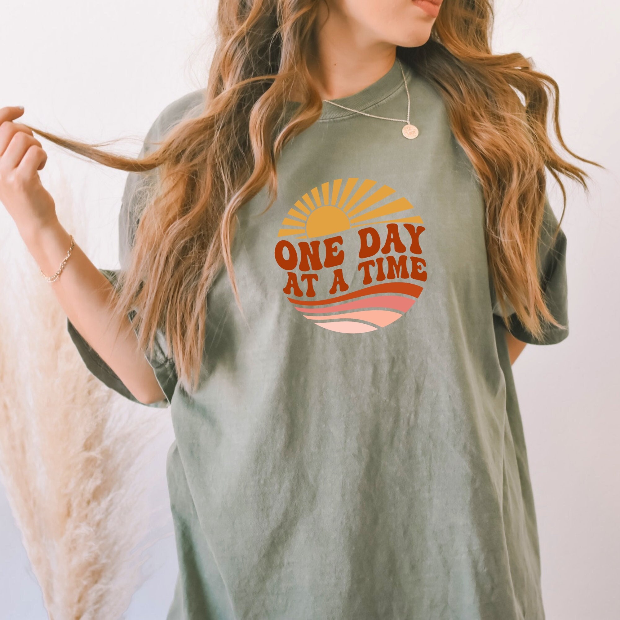 One Day at Time T-shirt Inspirational Shirt Womens Hippie - Etsy Israel