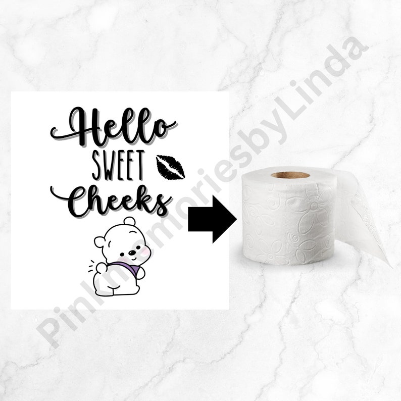 Cute Bear Toilet Paper Sublimation Bathroom Designs Decor PNG Etsy