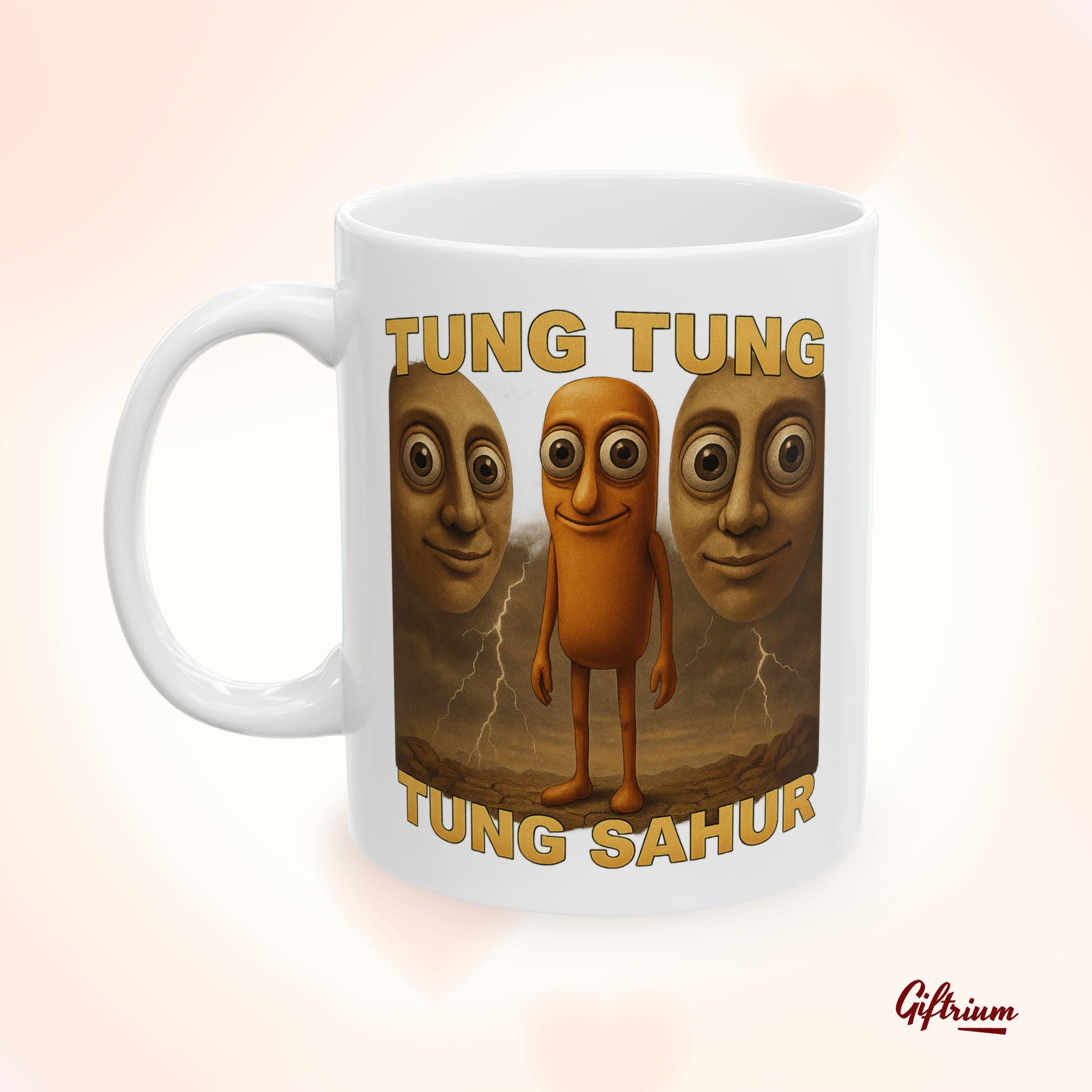 Viral meme mug Tralalero Tralala Tung Tung Sahur Meme TikTok Mug Funny Italian Brainrot Cup Gen Z Chaos Humor Gift for Meme Lovers Present