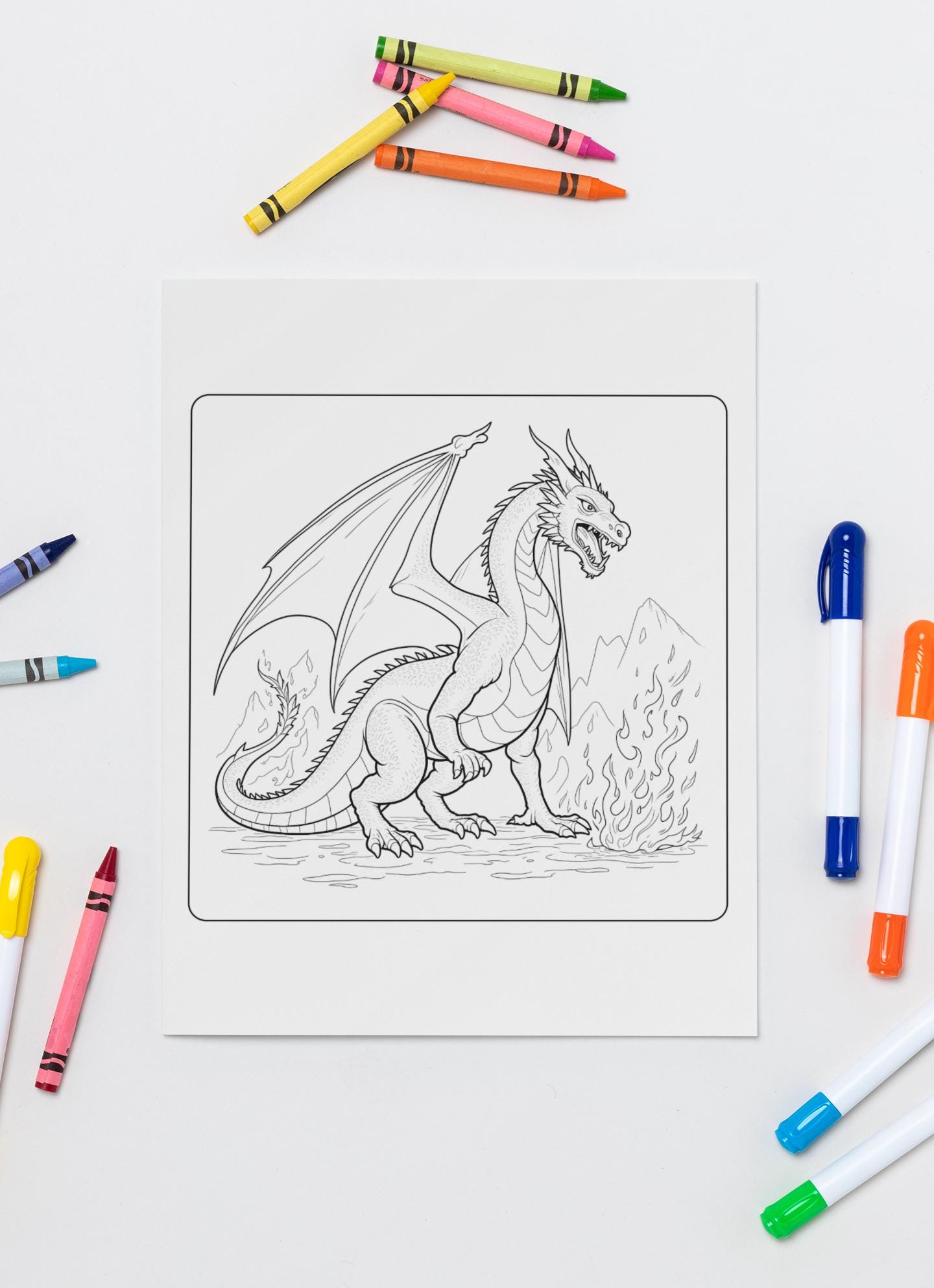 Epic Dragon Coloring Pages – Fantasy Creatures, Printable Mythical ...