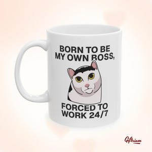 &quot;Gebunden mein eigener Chef zu sein, &quot;&quot;gezwungen 24/7 zu arbeiten&quot;&quot; - Lustige Tasse mit dem Spruch &quot;&quot;Unternehmer&quot;&quot;, perfektes Geschenk für Unternehmer.&quot;