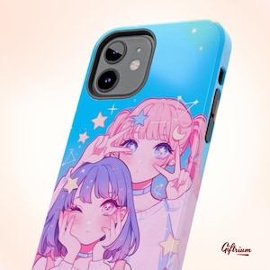Anime Phone Case, Two Anime Girls, Ghibli-Inspired Kawaii phonecase, Cute Aesthetic iPhone Case, Anime Lover Gift, Present for gamers, Steam