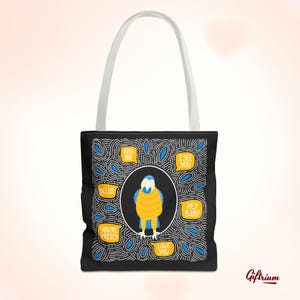 Parrot Tote Bag – Funny Talking Bird Design, Tropical Animal Lover Gift, Aesthetic Bird Lover Tote, Reusable Shopping Bag, Cute Parrot Gift
