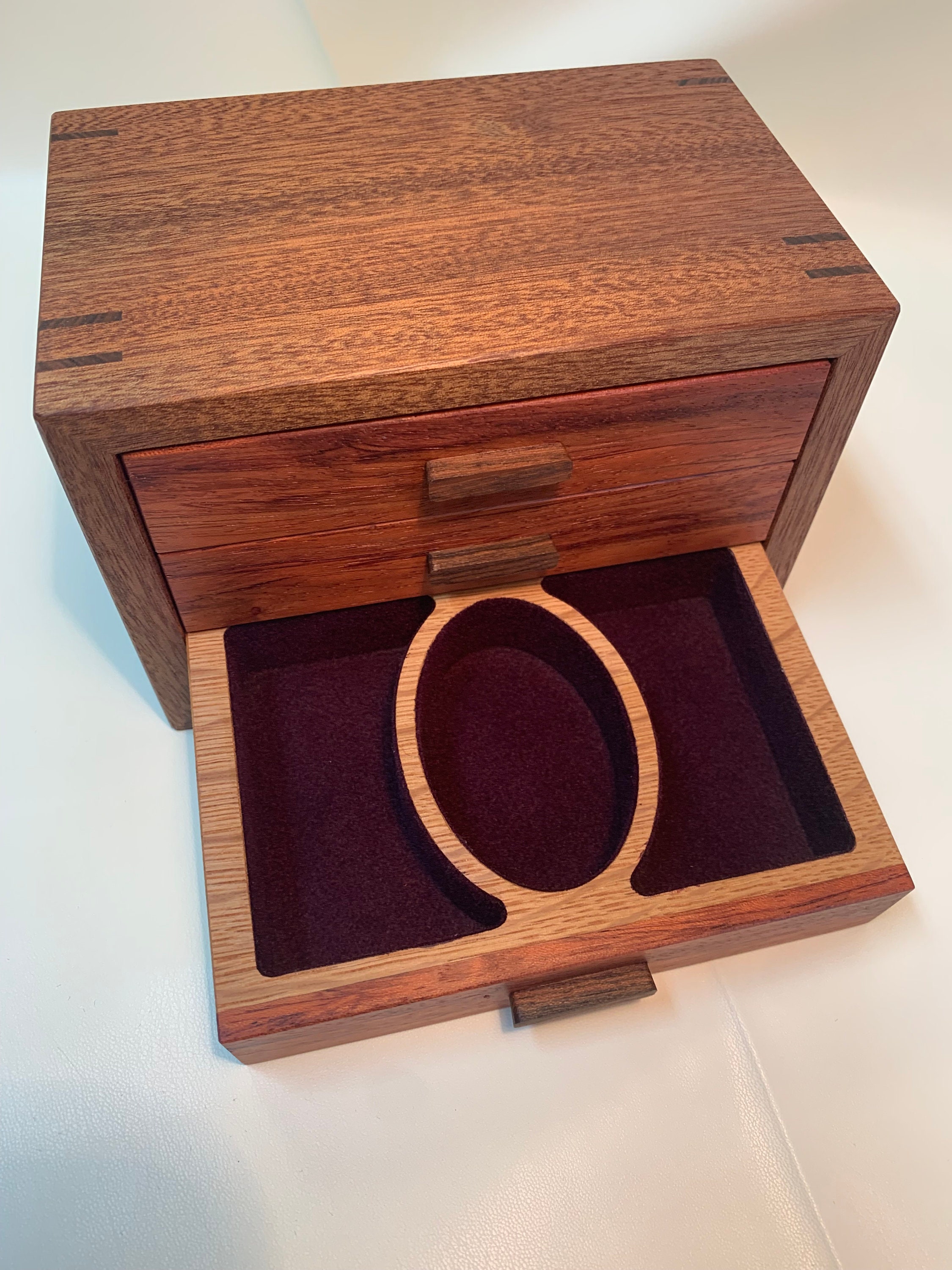 Handmade Wood Keepsake Box 3 Drawer Etsy