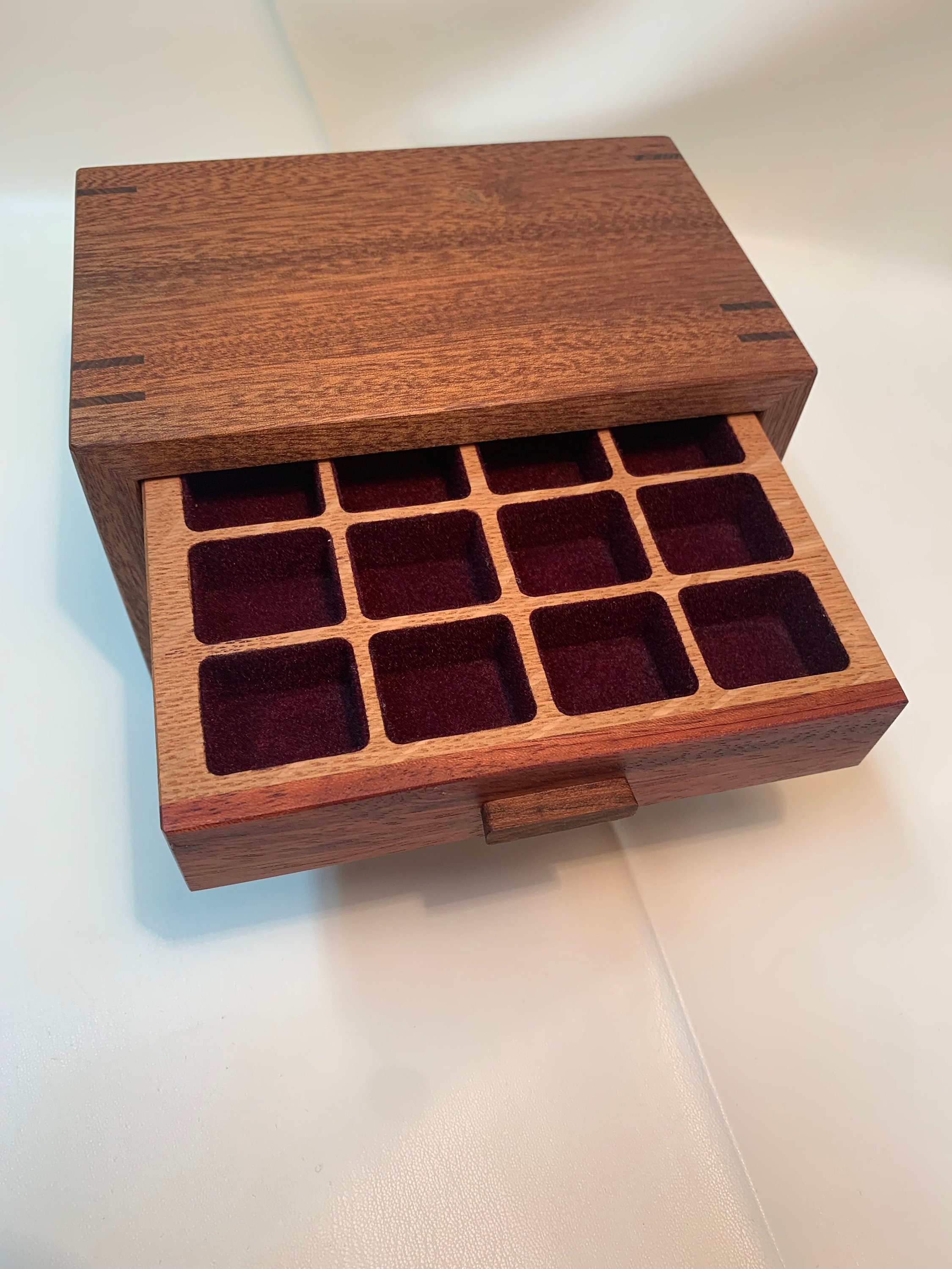 Handmade Wood Keepsake Box 3 Drawer Etsy