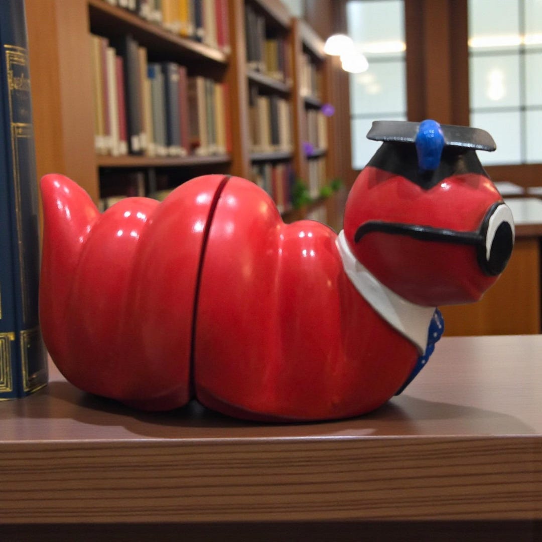 Rare Red Vintage 1974 Bookworm Bookends Pottery Ceramic Painted Signed ...