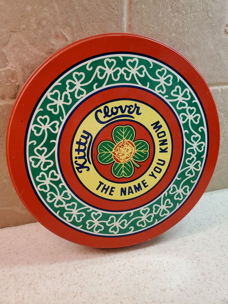 Vintage Kitty Clover Potato Chip Tin Collectible 50th Etsy