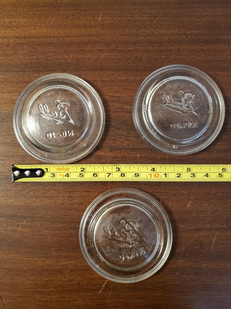 SET of 3 Ball Jar Clear Glass Cap No. 10 Inserts Tea Light Holder