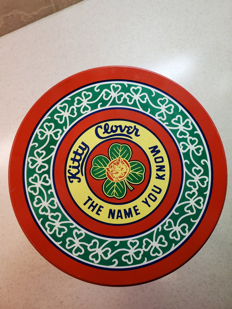 Vintage Kitty Clover Potato Chip Tin Collectible 50th Etsy