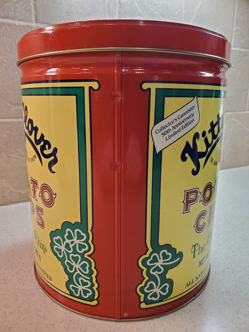 Vintage Kitty Clover Potato Chip Tin Collectible 50th Etsy