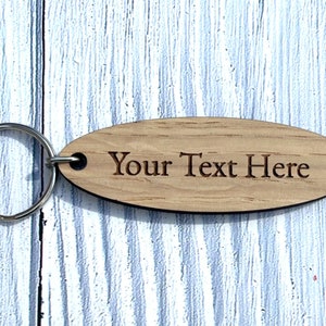 Personalised Oval Keyrings | Custom Keyfobs | Wooden Keyring | Oak Wood | Bulk | Wooden Key Chain | Oak Keyring | Bulk Keyrings