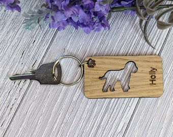パーソナライズされたコッカプーキーホルダー：オーク犬キーリング、犬好きへのギフト