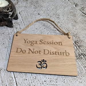 Wooden Yoga Sign Personalised, Namaste Sign, Yoga Room Decor, Yoga Door Sign, Wooden Hanging Sign, Oak Yoga Sign