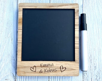 Personalised Mini Blackboard With Chalk Pen | Wedding Countdown Chalkboard | Self standing Mini Chalk Board With Pen