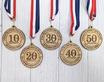 Humorous Anniversary Survival Medal - Celebrating Years Together!