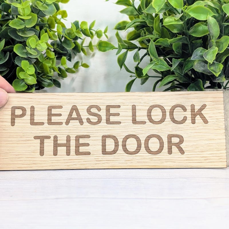 Please Lock the Door Sign - Etsy