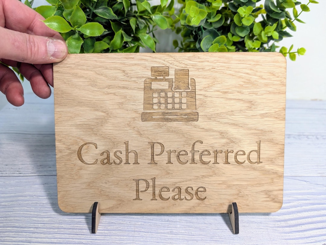 Cash Preferred Wooden Sign: Small Business Payment Display - Etsy