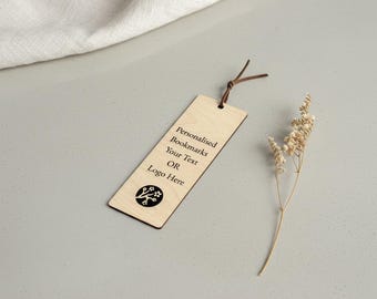 Custom Bookmark with Engraved Logo, Personalised Business Gift