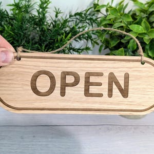 Rustic Wooden Open/closed Sign | Double-sided Shop Sign | Eco-friendly ...