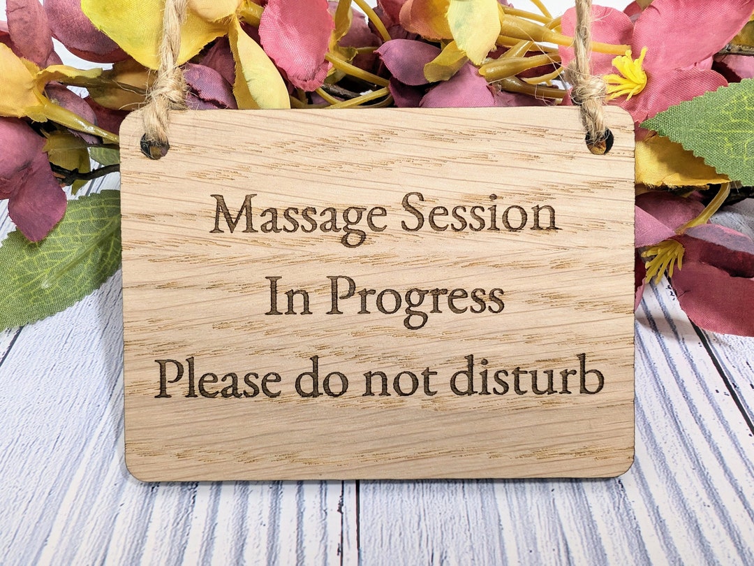 Massage Session in Progress - Oak Door Sign, Handcrafted in Wales ...