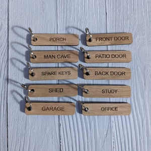 Wooden House Key Tags