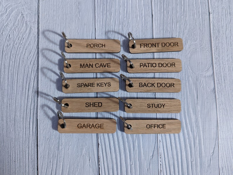 Wooden House Key Tags