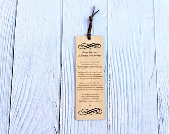 Personalised Wooden Poem Book Mark - Professional Poem Writing, Custom Poem Gift, Anniversary, Birthday, Wedding, Proposal, Fathers Day