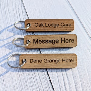 Personalised Keyrings Custom Keyfobs Wooden Keyring Oak Wood Bulk Wooden Key Chain Oak Keyring Bulk Keyrings image 1