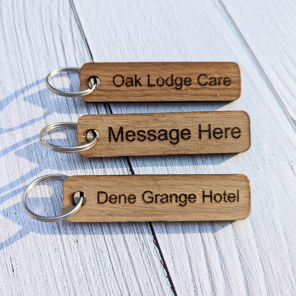 Personalised Keyrings | Custom Keyfobs | Wooden Keyring | Oak Wood | Bulk | Wooden Key Chain | Oak Keyring | Bulk Keyrings