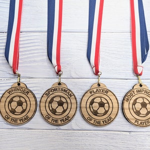 Custom Football Wooden Medals: Personalised Team Awards