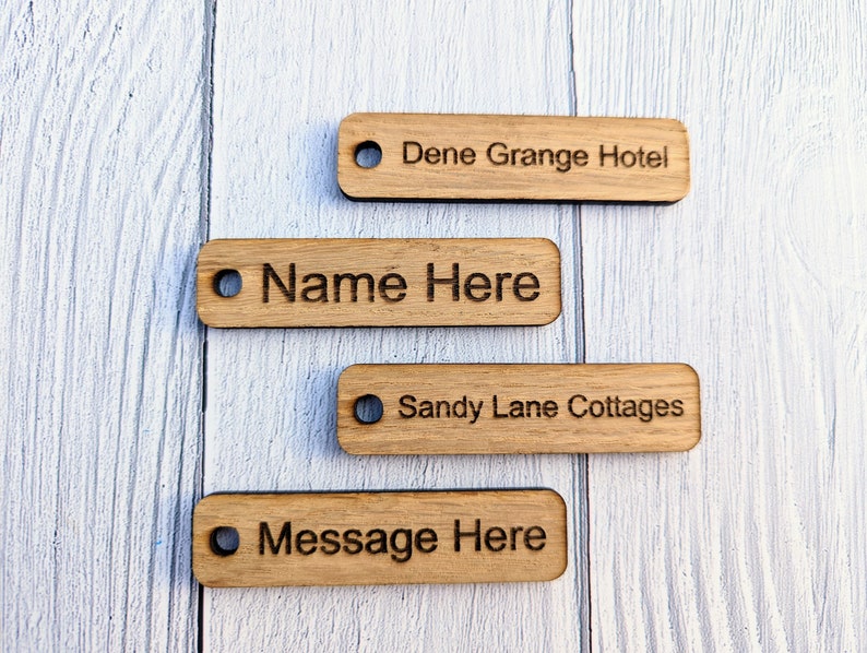 Personalised Keyrings Custom Keyfobs Wooden Keyring Oak Wood Bulk Wooden Key Chain Oak Keyring Bulk Keyrings image 4