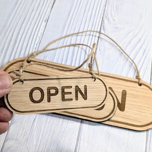 Rustic Wooden Open/closed Sign | Double-sided Shop Sign | Eco-friendly ...