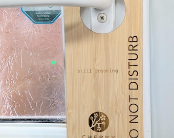 Personalised Bamboo Hotel Door Hangers, Do Not Disturb Signage for Guest Rooms